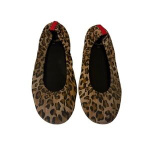RITA SHOE Leopard Print Ballet Flats with Red Accent